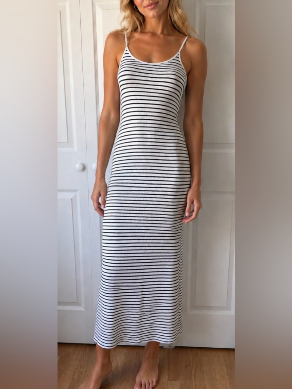 Striped White and Black  Dress
